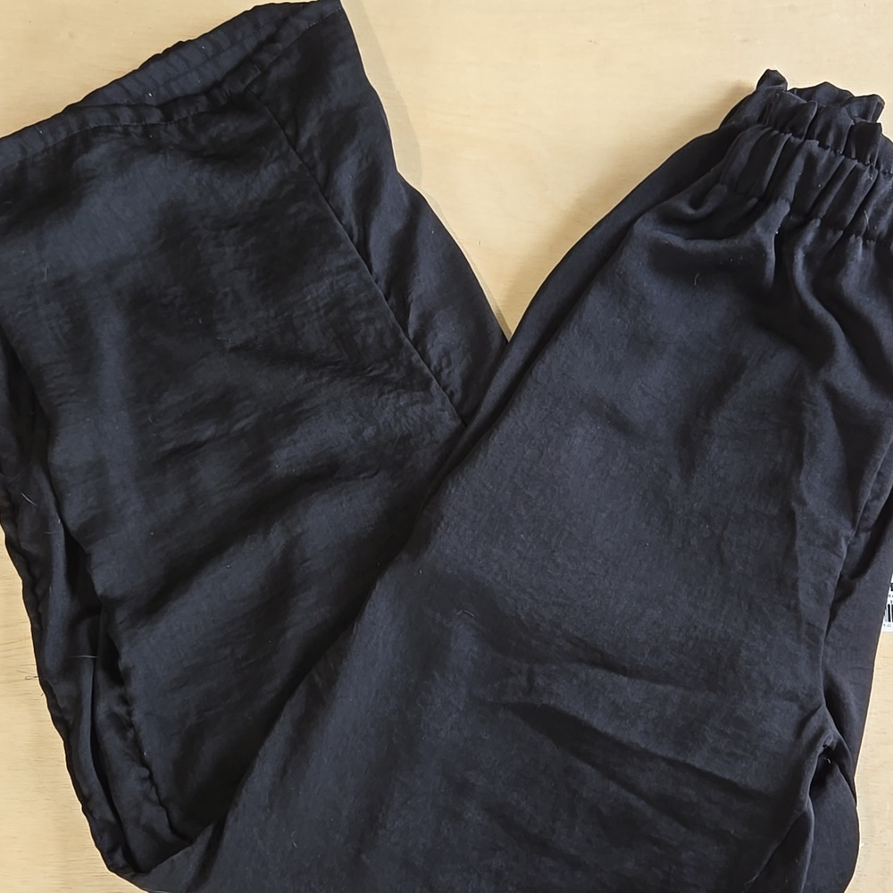 PA18 NWT American Eagle Wide Leg Rushed Sides Pants XXS Elastic Lined Pockets